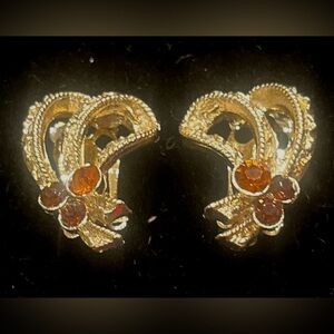 Gold and Orange Women's Earrings